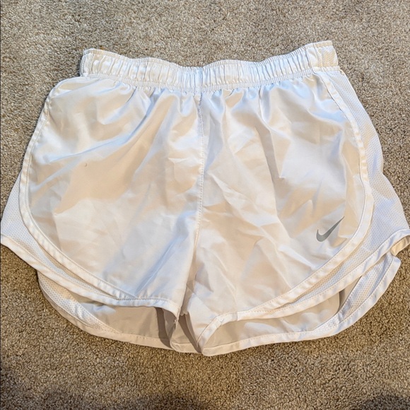 Nike White Running Shorts with Swoosh - Picture 1 of 4